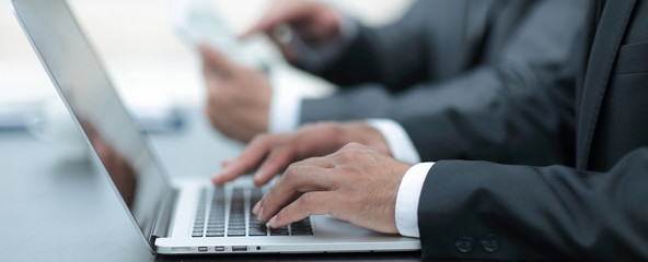 Poster - closeup.businessman working on laptop