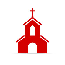 Red Church Vector Sign