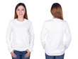 © geargodz - woman in white long sleeve t-shirt isolated on white background