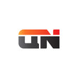 © ariefpro - Initial letter QN, straight linked line bold logo, gradient fire red black colors
