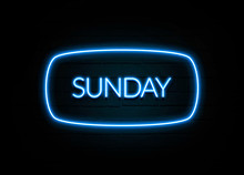 Sunday  - Colorful Neon Sign On Brickwall