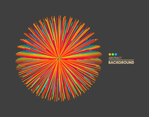 Abstract sphere. Array with dynamic particles. Modern science and technology element. Vector illustration.
