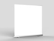 © godesignz - White blank empty high resolution Business Roll Up and Standee Banner display mock up Template for your Design Presentation. 3d render illustration. 200x200cm.