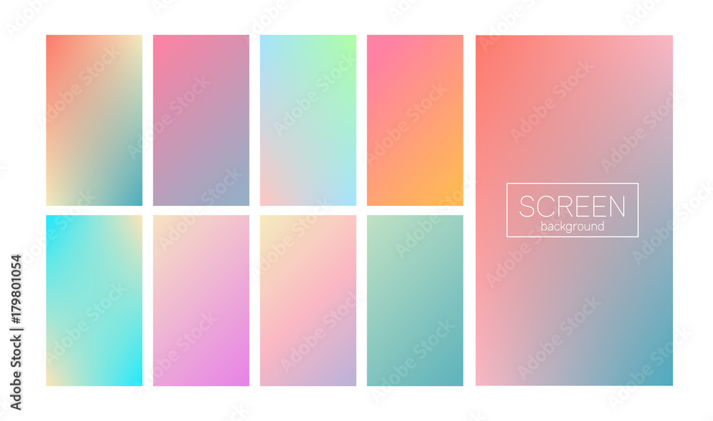 Gradient For Screen Screen gradient set with modern abstract backgrounds. Colorful fluid ...