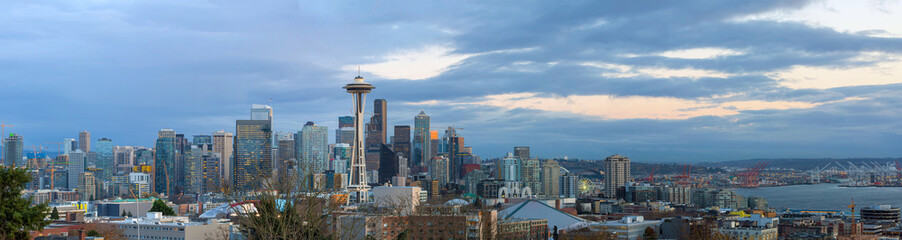 Wall Mural - Seattle City Skyline at Dusk Panorama in Washington state USA