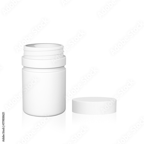 Download Glossy Plastic Bottle And Tablets For Medicine Tablets Pills Realistic Packaging Mockup Template Front View 3d Illustration Stock Illustration Adobe Stock