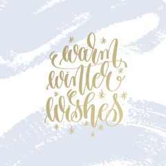Wall Mural - warm winter wishes hand lettering holiday poster 