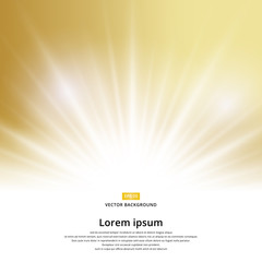 Wall Mural - sunlight effect sparkle on gold background with copy space.