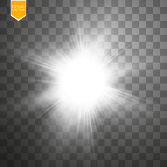 Wall Mural - glow light effect. starburst with sparkles on transparent background. vector illustration.