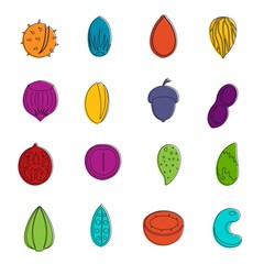 Poster - Nuts icons doodle set