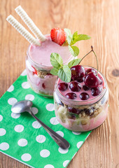 Poster - Fruit dessert in a jar