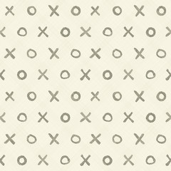 Seamless hand drawn tic tac toe pattern vector