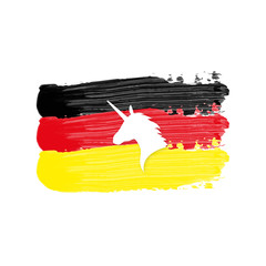 Poster - Deutschland Flagge mit Einhornkopf