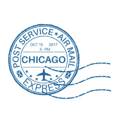 Wall Mural - CHICAGO blue round postmark for envelope