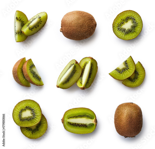 Fresh kiwi isolated on white background Poster Mural XXL