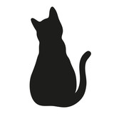 Fototapeta Koty - silhouette of a cat on a white background