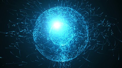 Wall Mural - abstract particles background with sphere shapes