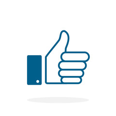 Poster - like - vector icon like in flat style. like icon. thumb up vector illustration