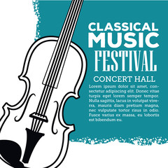 Poster - Classical music festival flyer icon vector illustration graphic design