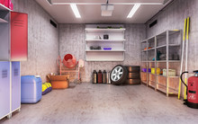 Garage Interior 3d Illustration