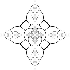 Wall Mural - flat vector computer generated annular fractal - generative art