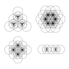 Wall Mural - vector computer generated flower of life symbol fractals - generative art set