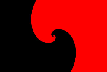 Wall Mural - vector helix yin yang red and black design