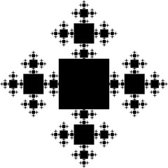 Wall Mural - flat vector computer generated snowflake fractal - generative op art