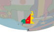 © harvepino - Cameroon with flag on globe