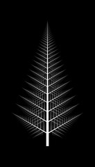 Wall Mural - vector computer generated l-system branching fearn barnsley leaf fractal - generative art