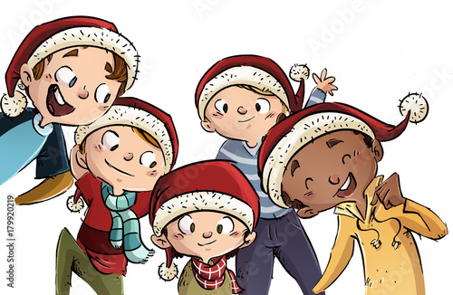 Niños Celebrando La Navidad Foto de stock y más banco de imágenes de 2000 - iStock