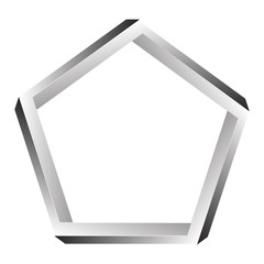 Wall Mural - fractal penrose pentagon - impossible optical illusion - vector illustration