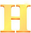 Gold letter H vector image