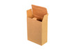 © pookpiik - Rectangle opened brown cardboard box packaging blank template in isolated on white with clipping path.