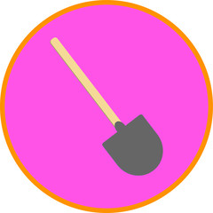 Shovel or spade, flat art vector style object. 