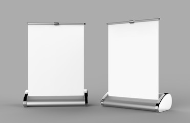 Wall Mural - A4 A3 PVC PP paper Table Top Set Stand Mini Roll Up Banner,Pull Up Banner Standee Banner Stand,Table Banner Stand,Banner Stands Product. 3d render illustration