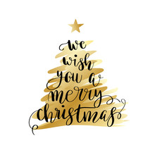 Calligraphy Lettering Christmas Tree