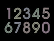 (Element) set of ten numbers form zero to nine, number flat design