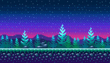 Pixel Art Seamless Background.