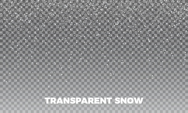 Snow. Vector transparent snow background. Christmas and New Year decoration