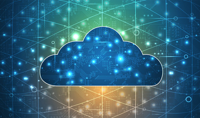 Modern cloud technology. Integrated digital web concept
