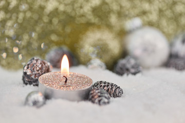 Wall Mural - tea light christmas greeting card