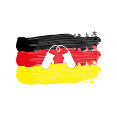 Canvas Print - Deutschland Flagge mit Handschuhen