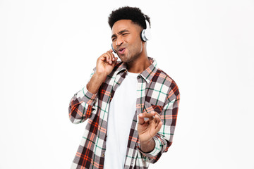 Wall Mural - Portrait of a pleased young afro american man