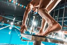 Swimmer Jumping Into Pool
