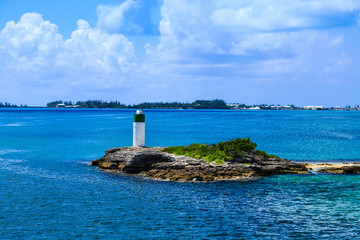 Sticker - Beacon on Rocks Over blue Water