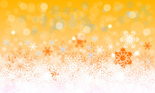 Yellow Crystal Background Snowflake - Stock Vector