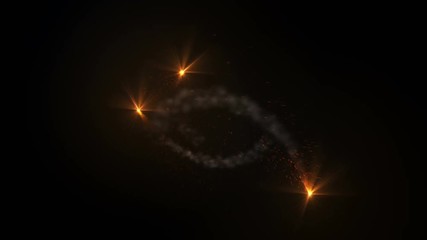 Wall Mural - fire comet light flying. shining lights in motion with small particles. ring of fire, plasma ring on