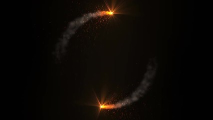 Wall Mural - fire comet light flying. shining lights in motion with small particles. ring of fire, plasma ring on