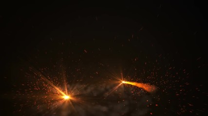 Wall Mural - fire comet light flying. shining lights in motion with small particles. ring of fire, plasma ring on